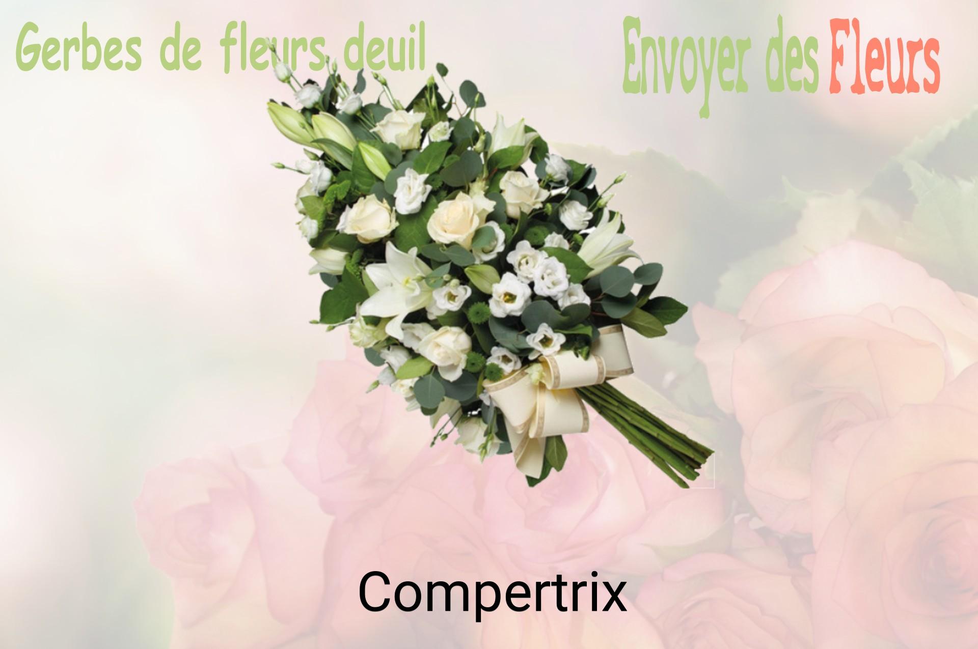 Gerbe de fleurs de deuil livrée à Compertrix